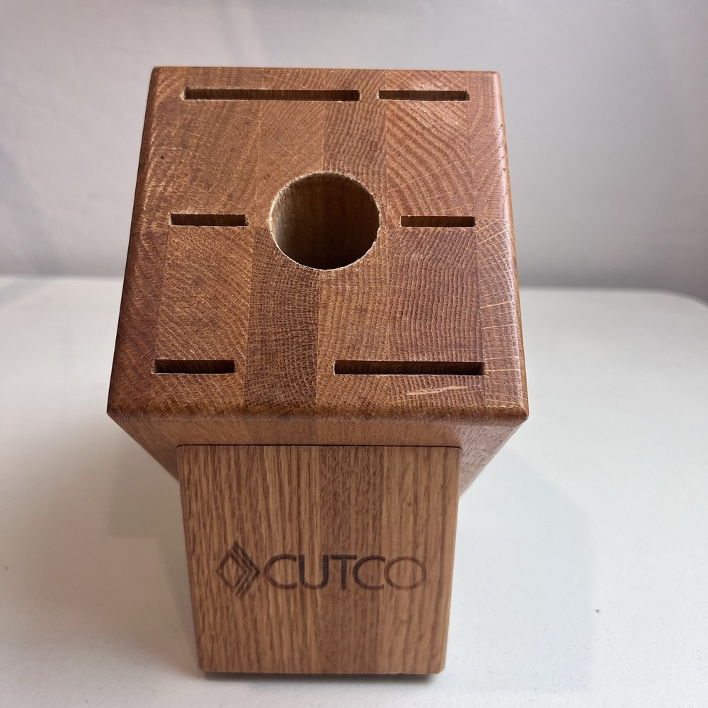 CUTCO‎ 7 Slot Knife Block Honey Oak Wood Block for 7 Piece Galley Set